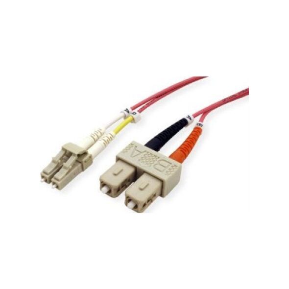 EFB EFB LWL Kabel Duplex Jumper LC-SC 50/125 OM4 3 Meter LSZH Halogenfrei erika violett 2.0mm geprueft mit Messprotokoll