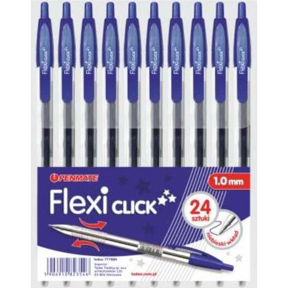 Penmate Długopis Flexi Click niebieski (24szt) PENMATE