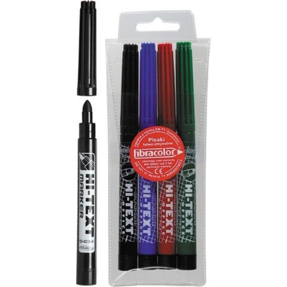 Fibracolor Mazaki 4 kolory w etui HI-TEXT