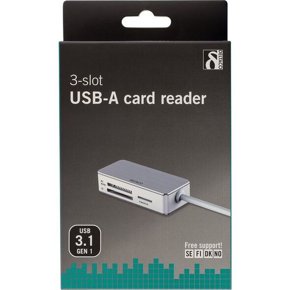 Czytnik Deltaco Deltaco UCR-147 USB 3.0 Kortlser - 3 slo