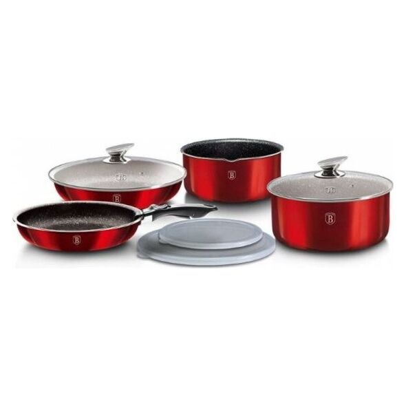 Berlinger Haus KOMPLET GARNKÓW 9-EL. CLICK COOK BERLINGER HAUS METALLIC LINE BURGUNDY BH-6145