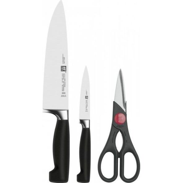 Zwilling Zestaw noży ZWILLING Vier Sterne 35055-000-0 (Nożyczki, nóż do obierania warzyw i owoców, nóż szefa kuchni)