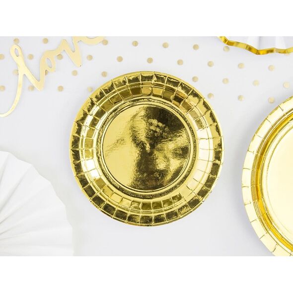 Party Deco Talerzyki złote - 18 cm - 6 szt. uniwersalny (37785-uniw) - 37785-uniw