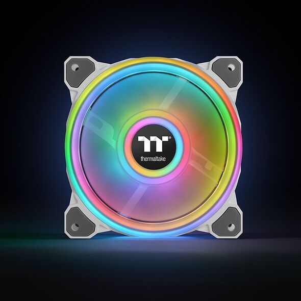 Wentylator Thermaltake Riing Quad 12 RGB TT Premium Edition 3-pack + HUB Białe (CL-F100-PL12SW-A)