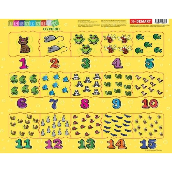 Demart Puzzle ramkowe - Cyferki dla dzieci