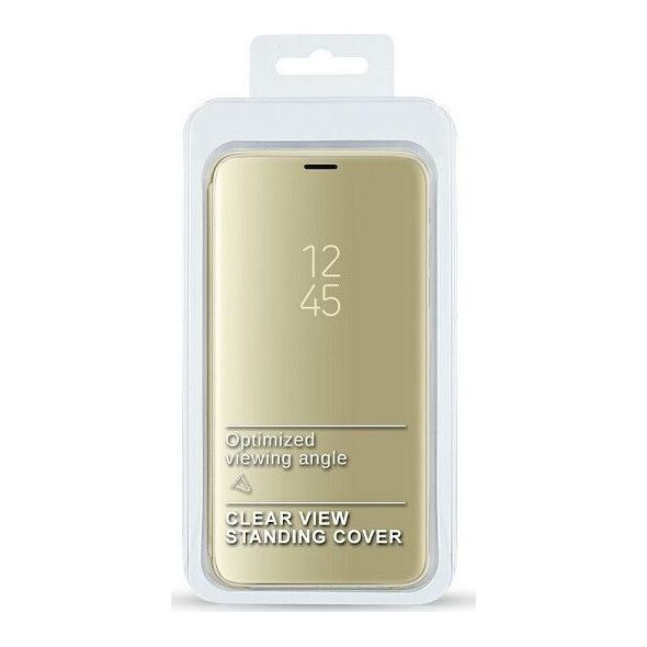 Etui Clear View Samsung A20s A207 złoty/gold