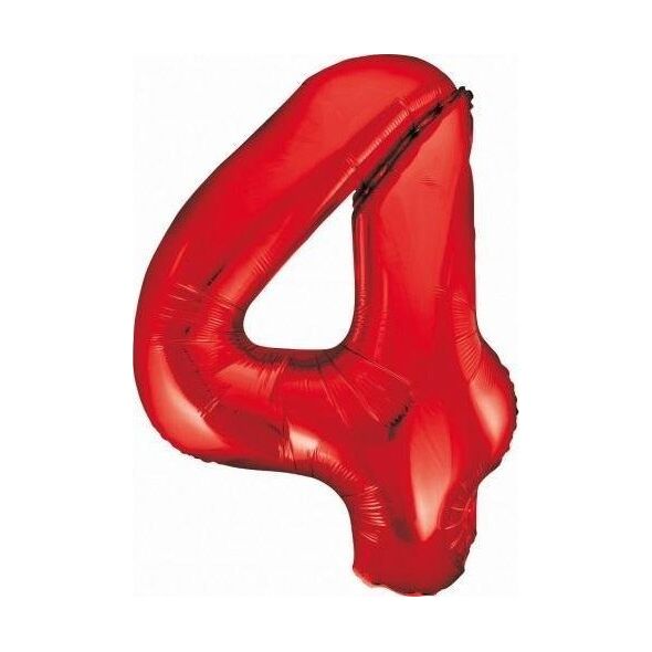 GoDan Balon foliowy Cyfra 4 czerwona, 85cm