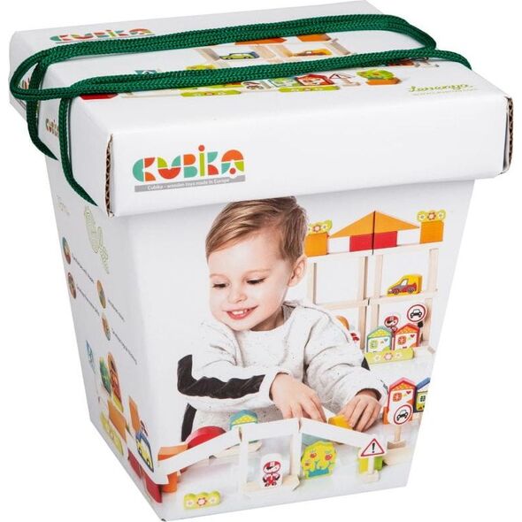 Cubika Drewniana konstrukcja - miasteczko dla chłopców 18m+ (6513913)