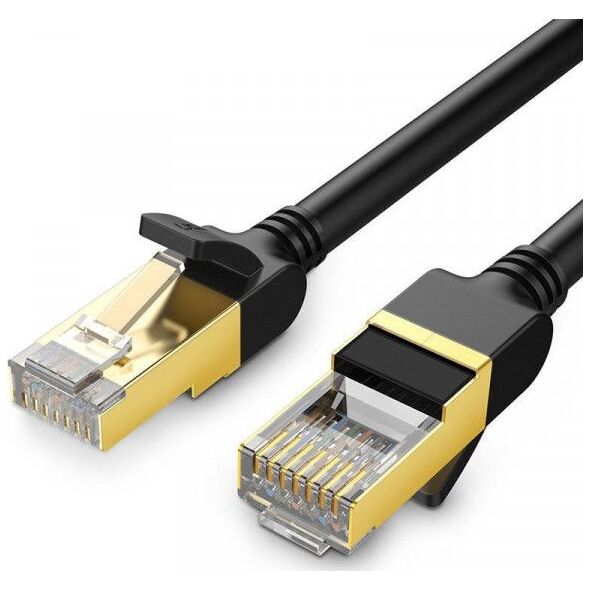 Ugreen Okrągły kabel sieciowy UGREEN NW107 Ethernet RJ45, Cat.7, STP, 10m (czarny)