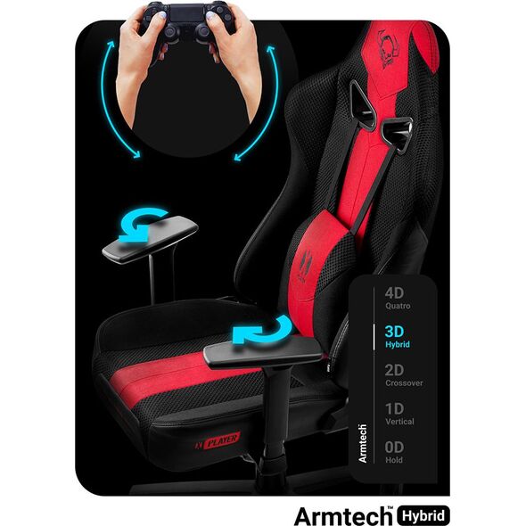 Fotel Diablo Chairs X-PLAYER 2.0 King Size Antracytowo-karmazynowy