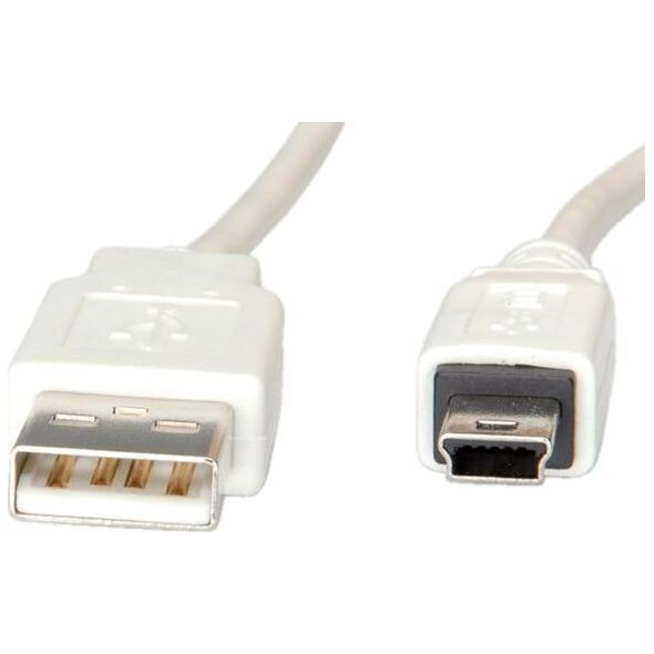 Kabel USB RBLINE USB-A - miniUSB 0.8 m Biały (S3141)