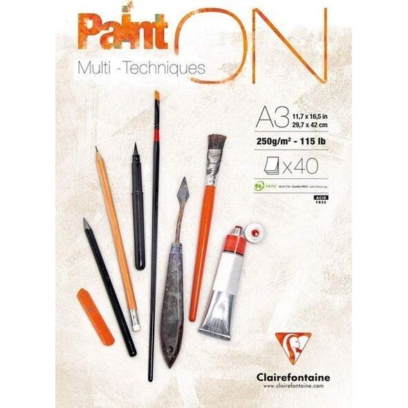 Clairefontaine Clairefontaine blok Paint On, A3, 40 ark. 250g /2 uniw