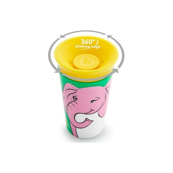 Munchkin MUNCHKIN KUBEK 360 ECO WILDLOVE SŁOŃ, 266 ML