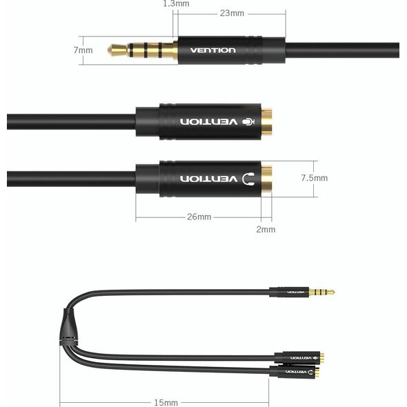Kabel Vention czarny (BBVBY)
