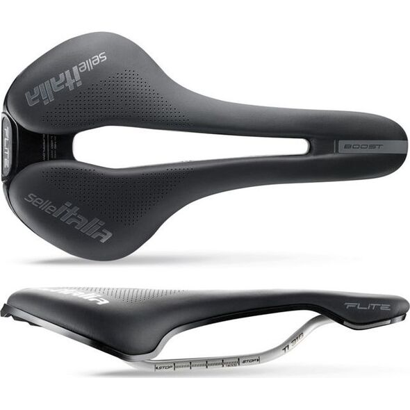 Selle Italia Siodło SELLE ITALIA FLITE BOOST SUPERFLOW S (id match - S3) TI 316 Tube 7, fibra-tek, czarne (NEW)