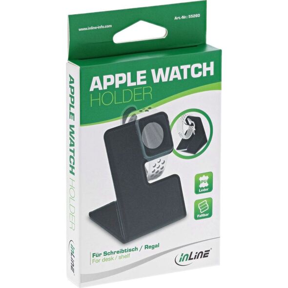 InLine Stojak InLine do zegarka Apple Watch na biurko - czarny - składany