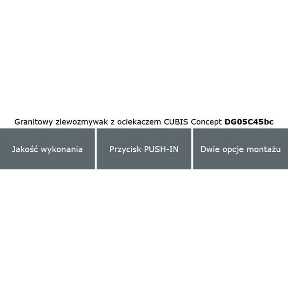 Zlewozmywak Concept DG05C45bc Zlewozmywak kuchenny granitowy z ociekaczem CZARNY