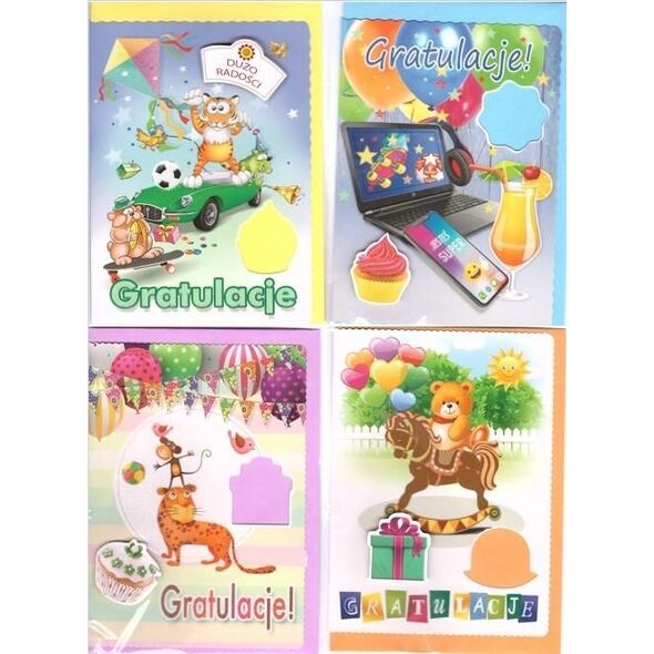 Top Graphic Karnet B6 z nakjejką. Gratulacje (10szt) MIX