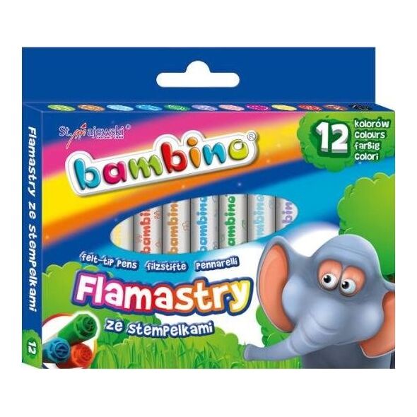 Bambino BAMBINO Flamastry ze stempelkami 12 szt.