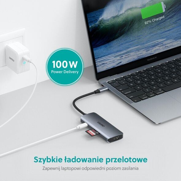 Stacja/replikator Choetech HUB-M19 USB-C (HUB-M19 GRAY)