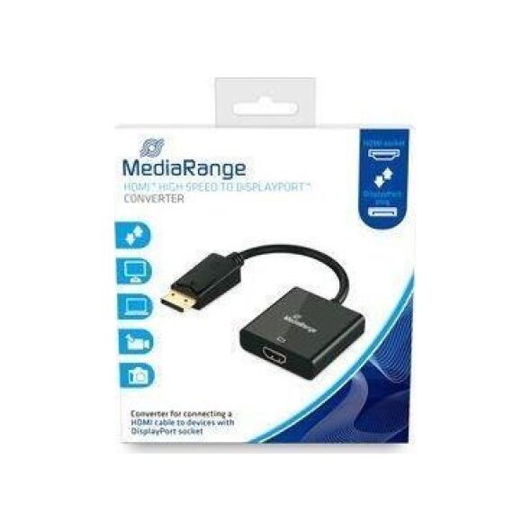 Adapter AV MediaRange DisplayPort - HDMI czarny (MRCS177)