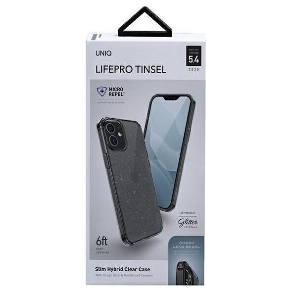 Uniq UNIQ etui LifePro Tinsel iPhone 12 mini 5,4" czarny/vapour smoke