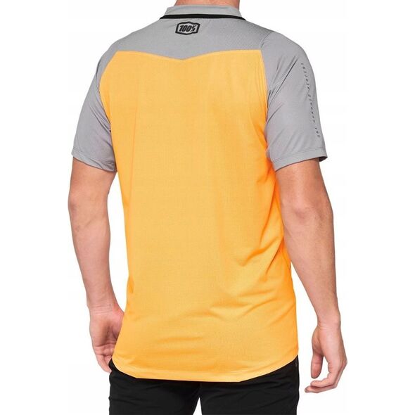 100% Koszulka męska 100% CELIUM Jersey krótki rękaw orange grey roz. M