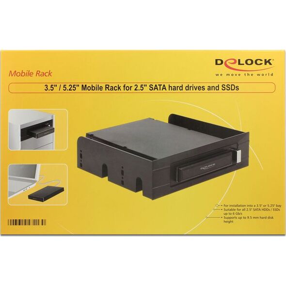 Kieszeń Delock mobile rack 3.5″ / 5.25″ dla dysków 2.5″ SATA (47213)