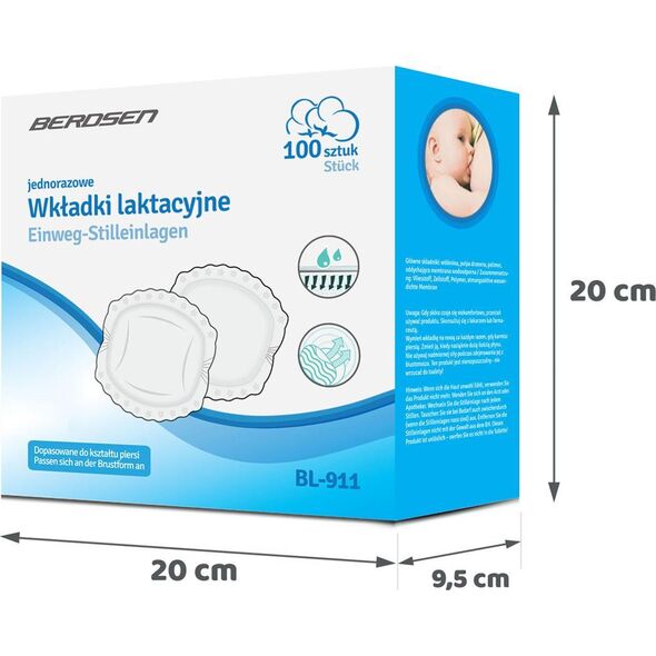 Berdsen Wkładki laktacyjne dla karmiącej mamy - ultra chłonne Berdsen BL-911 () - 3609