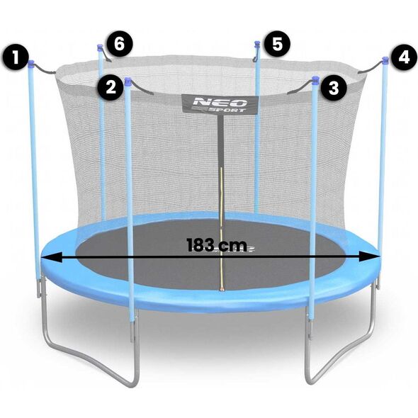 Neo-Sport NeoSport Siatka wewnętrzna do trampolin 183cm 6ft