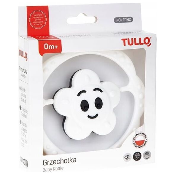 Tullo Grzechotka kwiatek czarno-biały Tullo
