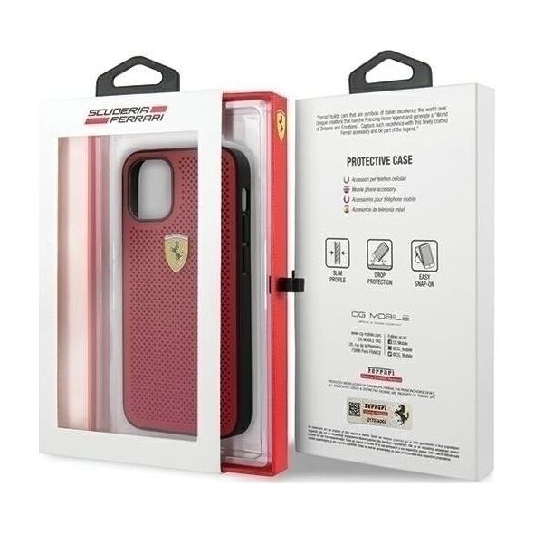 Ferrari Ferrari FESPEHCP12SRE iPhone 12 mini 5,4" czerwony/red hardcase On Track Perforated