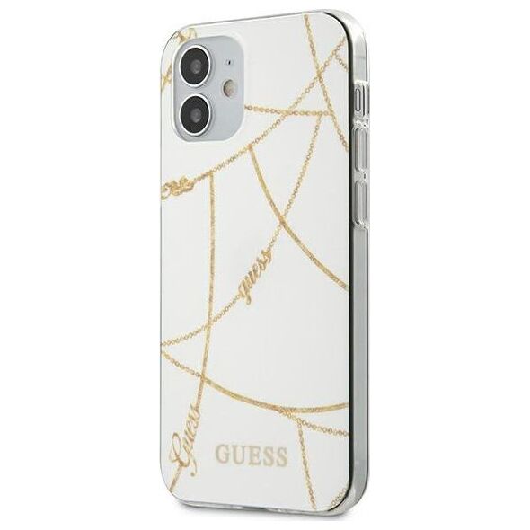 Guess Guess GUHCP12SPCUCHWH iPhone 12 mini 5,4" biały/white hardcase Gold Chain Collection