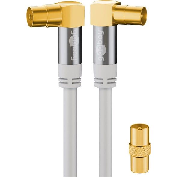 Goobay Kabel antenowy koncentryczny kątowy 135 dB ekranowany pozłacany HQ 3m