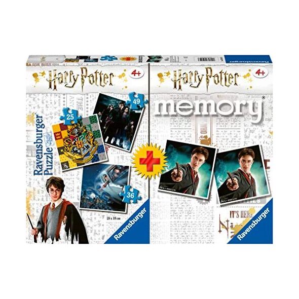 Ravensburger Ravensburger Multipack, 1 x Memory + 3 x Puzzle Harry Potter (05054) - Wielokolorowe / Asortyment