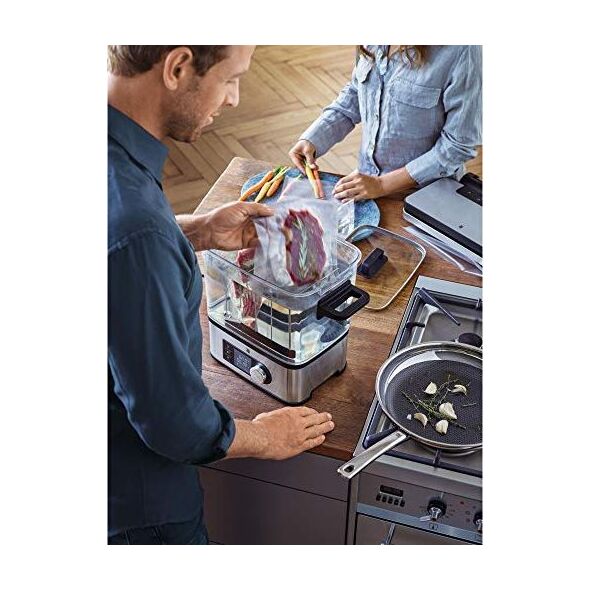 WMF WMF Lono 2in1 Sous Vide Garer Pro z wkładką do wolnego gotowania (1500 W, gotowanie próżniowe, powolne gotowanie, pojemnik na wodę 6,0 l, funkcja timera do 72 godzin)