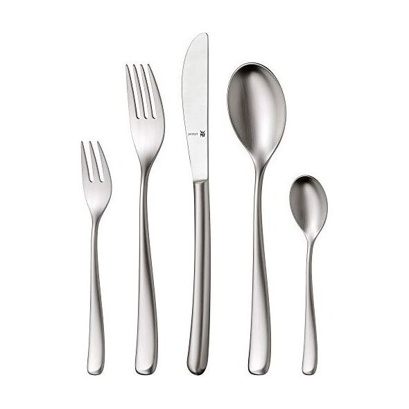 WMF Zestaw sztućców WMF Vision, osoby 12, sztuki 66, sztuki 60 ze sztućcami do serwowania, włożone ostrze noża, Cromargan Protect matowa stal nierdzewna, odporna na zarysowania, można myć w zmywarce