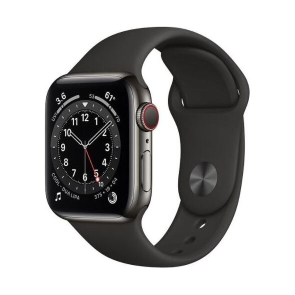 Smartwatch Apple Watch 6 GPS + Cellular 40mm Gray Steel Black Sport Czarny  (M06X3WB/A)