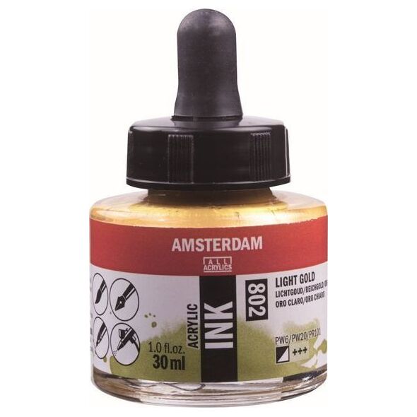 Artequipment AMSTERDAM ACRYLIC INK 30 ml - LIGHT GOLD uniw