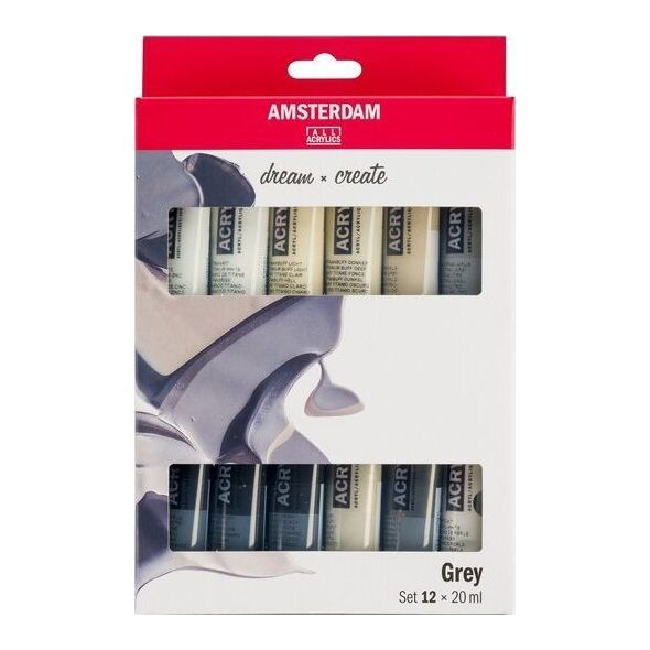 Artequipment TALENS AMSTERDAM ZESTAW 12X20ML GREY COLORS uniw