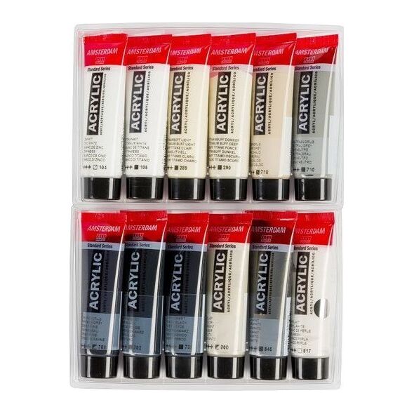 Artequipment TALENS AMSTERDAM ZESTAW 12X20ML GREY COLORS uniw