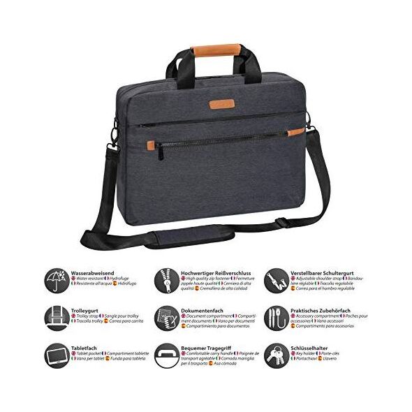 Torba Pedea Torba na laptopa PEDEA Torba Elegance Pro na notebook 15,6 cala (39,6 cm) Torba na ramię z paskiem na ramię i przegrodą na tablet do 27,96 cm (11 cali), szara