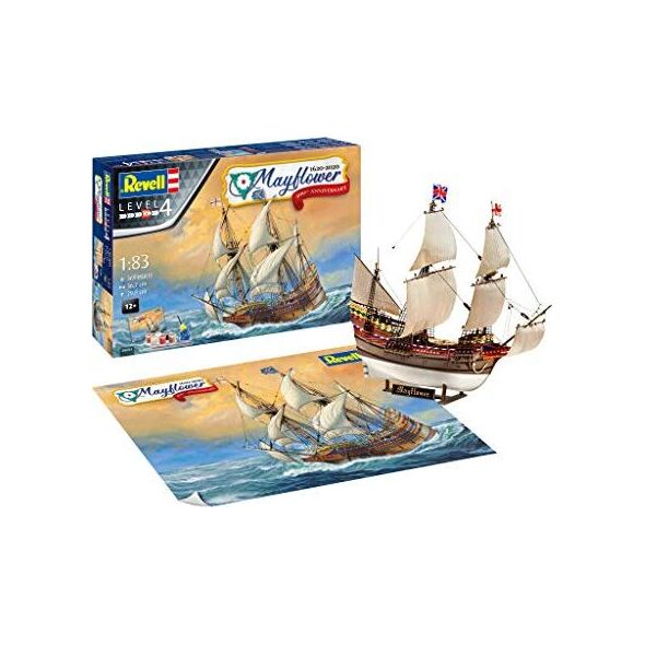Revell Revell 05684 Mayflower-400th Anniversary Prawdziwie oryginalny zestaw modeli do składania dla zaawansowanych użytkowników, z podstawowymi akcesoriami, niepomalowany