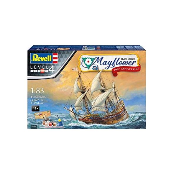 Revell Revell 05684 Mayflower-400th Anniversary Prawdziwie oryginalny zestaw modeli do składania dla zaawansowanych użytkowników, z podstawowymi akcesoriami, niepomalowany