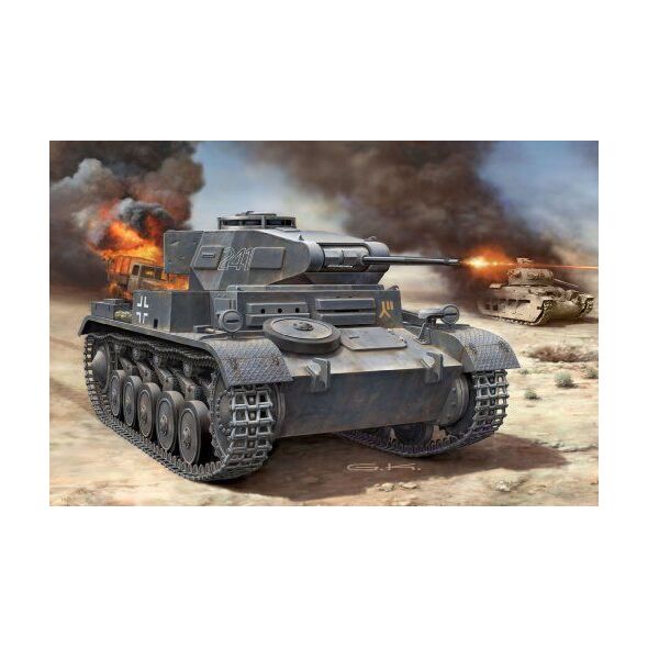 Revell Revell Model Kit Panzer 1:76 - PzKpfw II Ausf.F w skali 1:76, poziom 4, wierna replika z wieloma detalami, 03229
