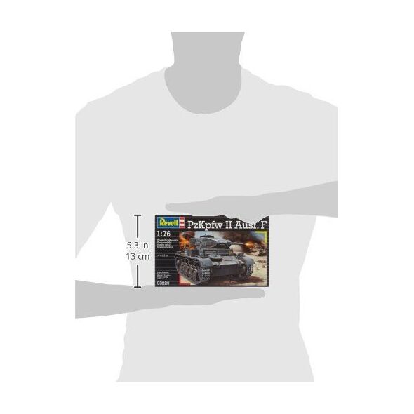 Revell Revell Model Kit Panzer 1:76 - PzKpfw II Ausf.F w skali 1:76, poziom 4, wierna replika z wieloma detalami, 03229