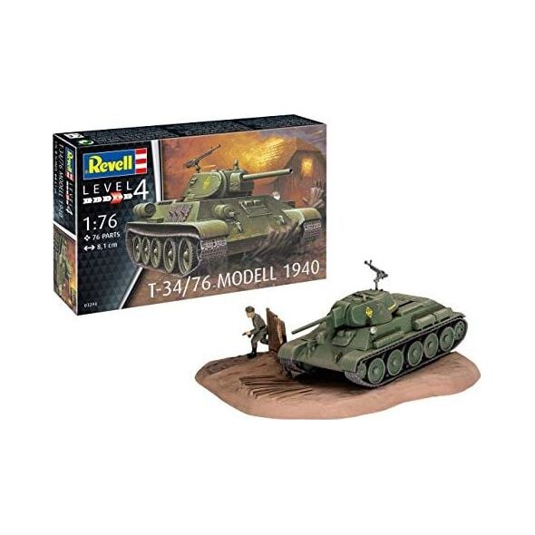 Revell Revell REV-03294 T-34/76 model 1940, model czołgu 1:76, zabawki 8,1 cm, nielakierowane