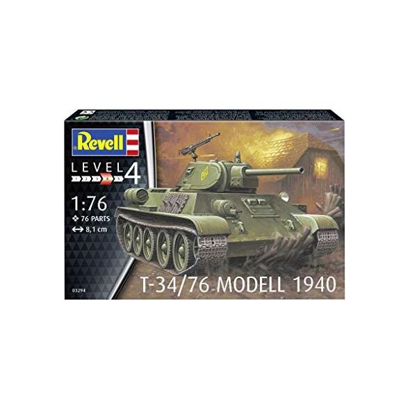 Revell Revell REV-03294 T-34/76 model 1940, model czołgu 1:76, zabawki 8,1 cm, nielakierowane