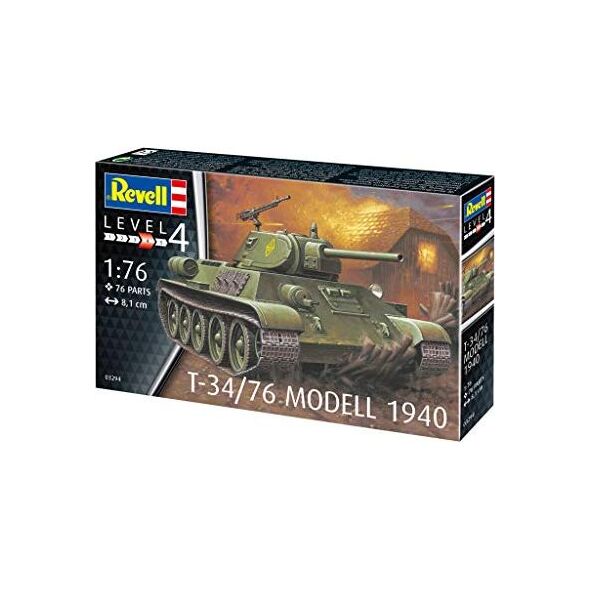 Revell Revell REV-03294 T-34/76 model 1940, model czołgu 1:76, zabawki 8,1 cm, nielakierowane