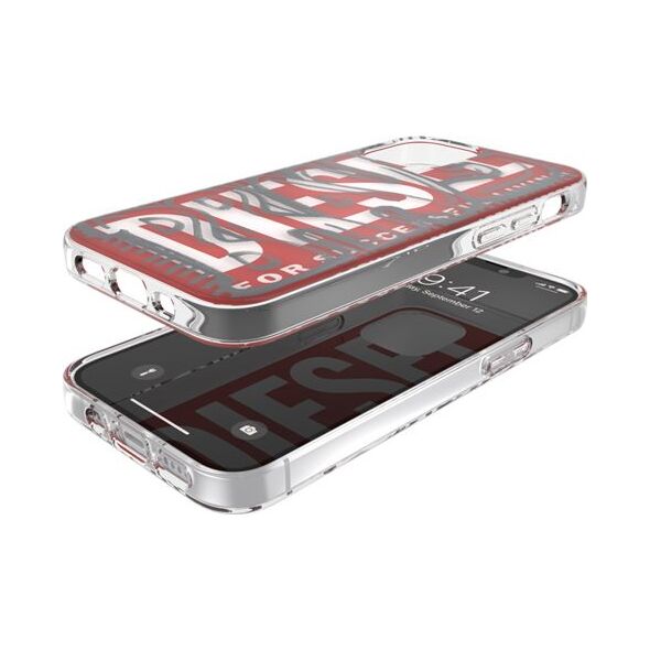 DIESEL SNAP CASE CLEAR IPHONE 12 MINI CZERWONY standard